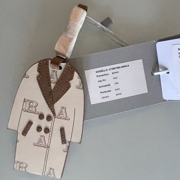 MaxMara Brown Coat Calf Leather Keychain - Picture 2 of 5